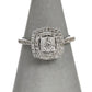 Pre-Owned 9ct White Gold Square Diamond Cluster Ring Size L