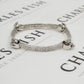Pre-Owned Mens 9ct White Gold CZ Spanner Bangle
