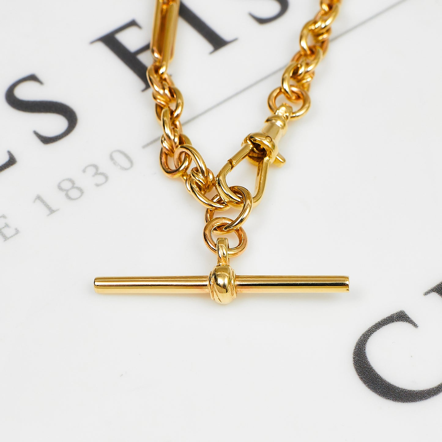 Pre-Owned 9ct Gold Albert Chain Bracelet TBar & Swivel Clasp