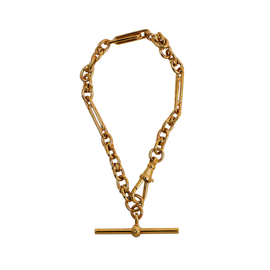 Pre-Owned 9ct Gold Albert Chain Bracelet TBar & Swivel Clasp