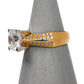 Pre-Owned 14ct Gold CZ Dress Ring & CZ Sides Size O