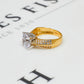 Pre-Owned 14ct Gold CZ Dress Ring & CZ Sides Size O