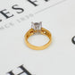 Pre-Owned 14ct Gold CZ Dress Ring & CZ Sides Size O