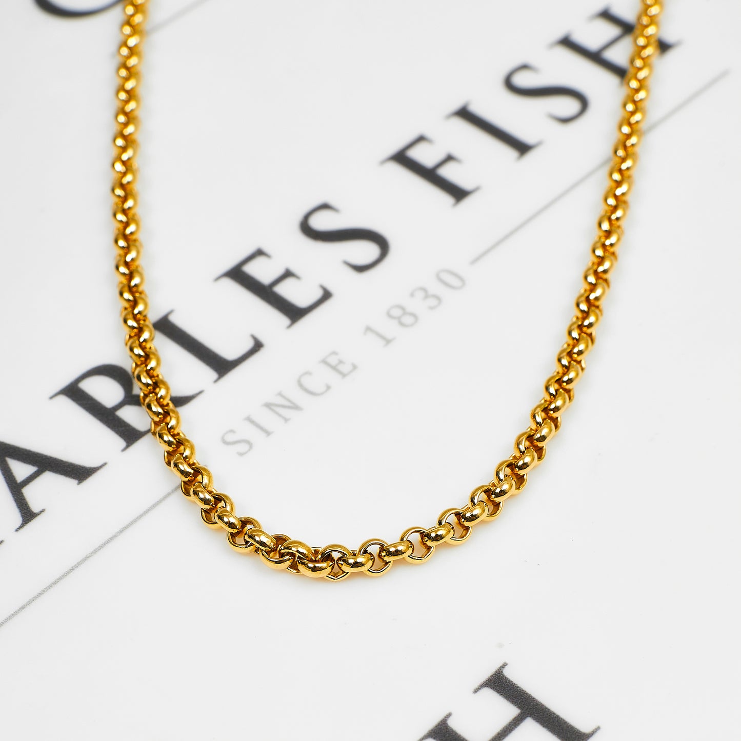 Pre-Owned 9ct Gold Belcher Chain Necklace 25 Inch