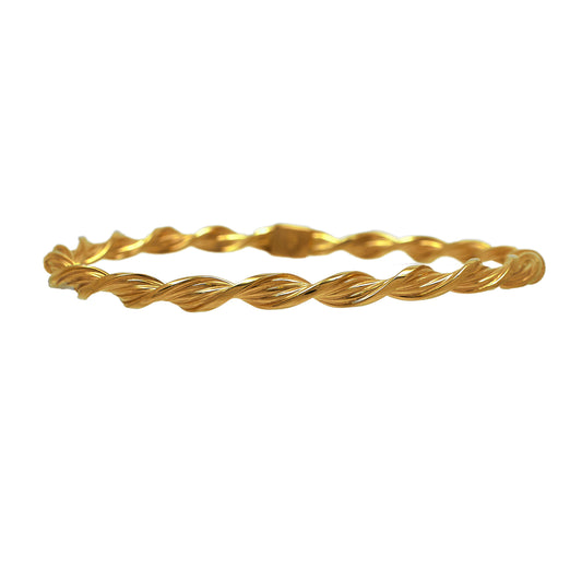 Pre-Owned 9ct Gold Twist Design Bangle