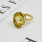 Pre-Owned 9ct Gold Oval Quartz Ring Size P.5