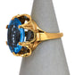 Pre-Owned 9ct Gold Oval Synthetic Stone Ring Size M