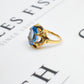 Pre-Owned 9ct Gold Oval Synthetic Stone Ring Size M