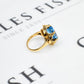 Pre-Owned 9ct Gold Oval Synthetic Stone Ring Size M