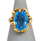 Pre-Owned 9ct Gold Oval Synthetic Stone Ring Size M