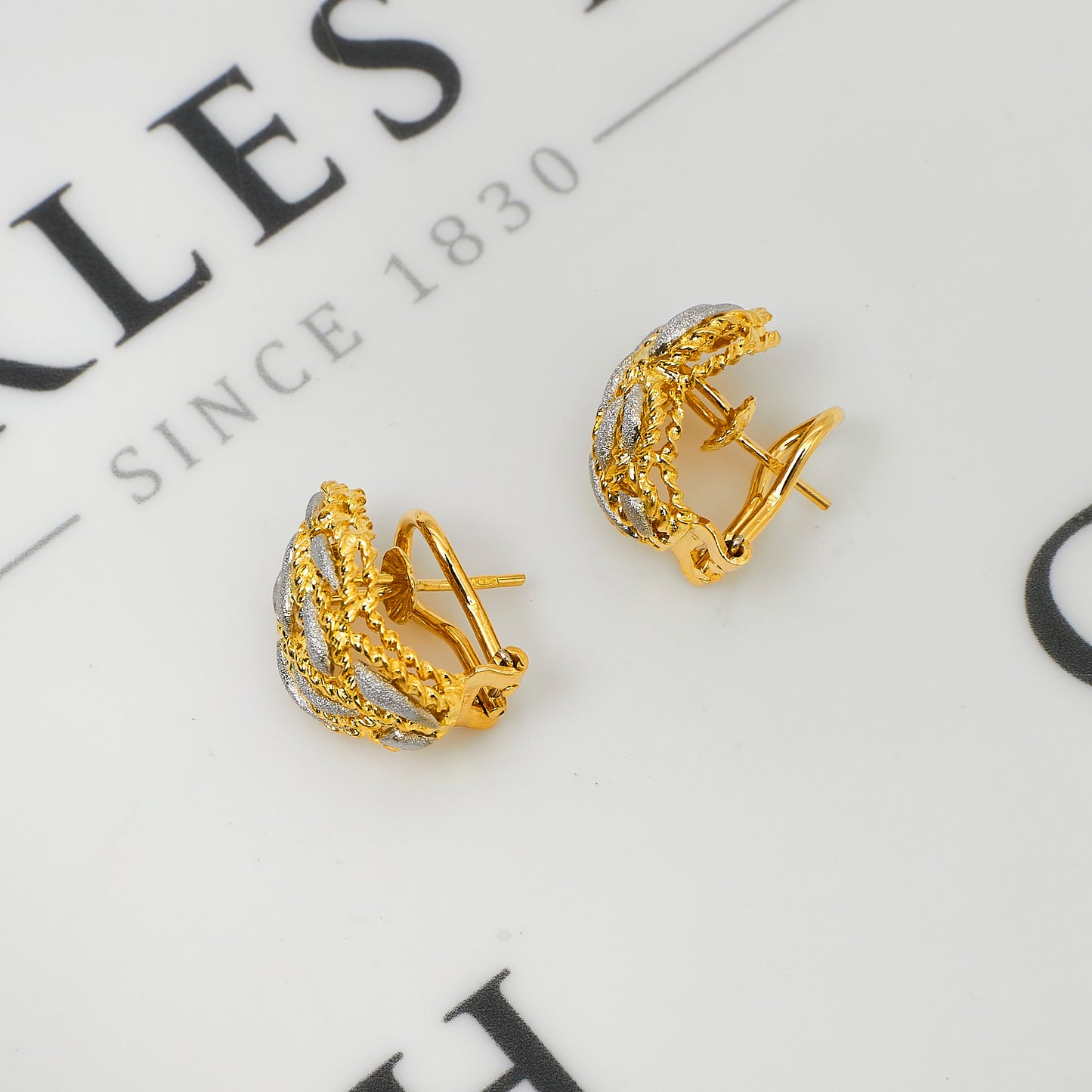 Pre-Owned 18ct Gold 2 Tone Filigree Earring & Pendant SET
