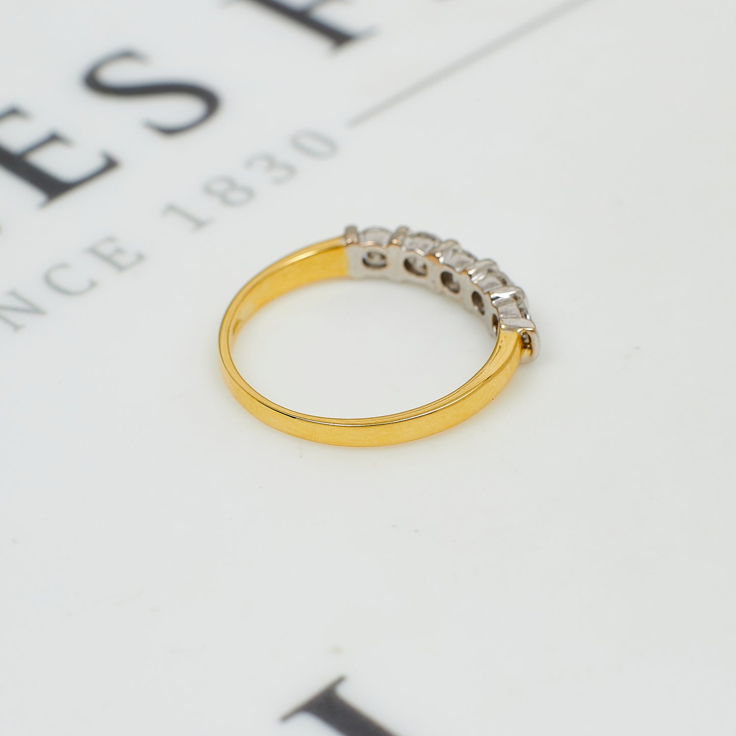 Pre-Owned 18ct Gold 5 Diamond Ring Size Q.5