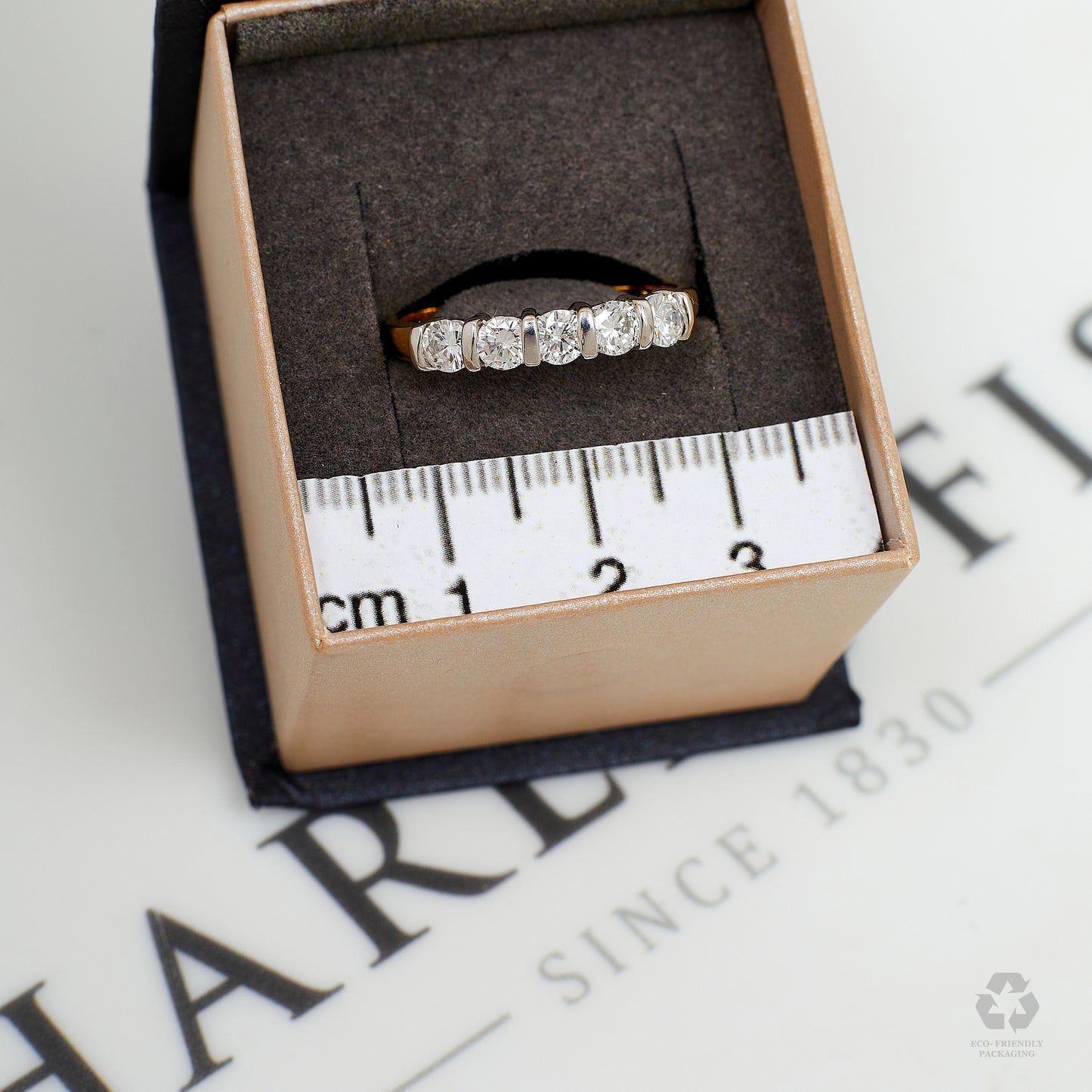 Pre-Owned 18ct Gold 5 Diamond Ring Size Q.5