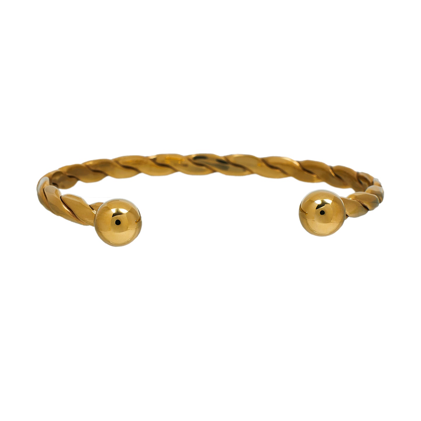 Pre-Owned 9ct Gold Twist Design Torque Bangle
