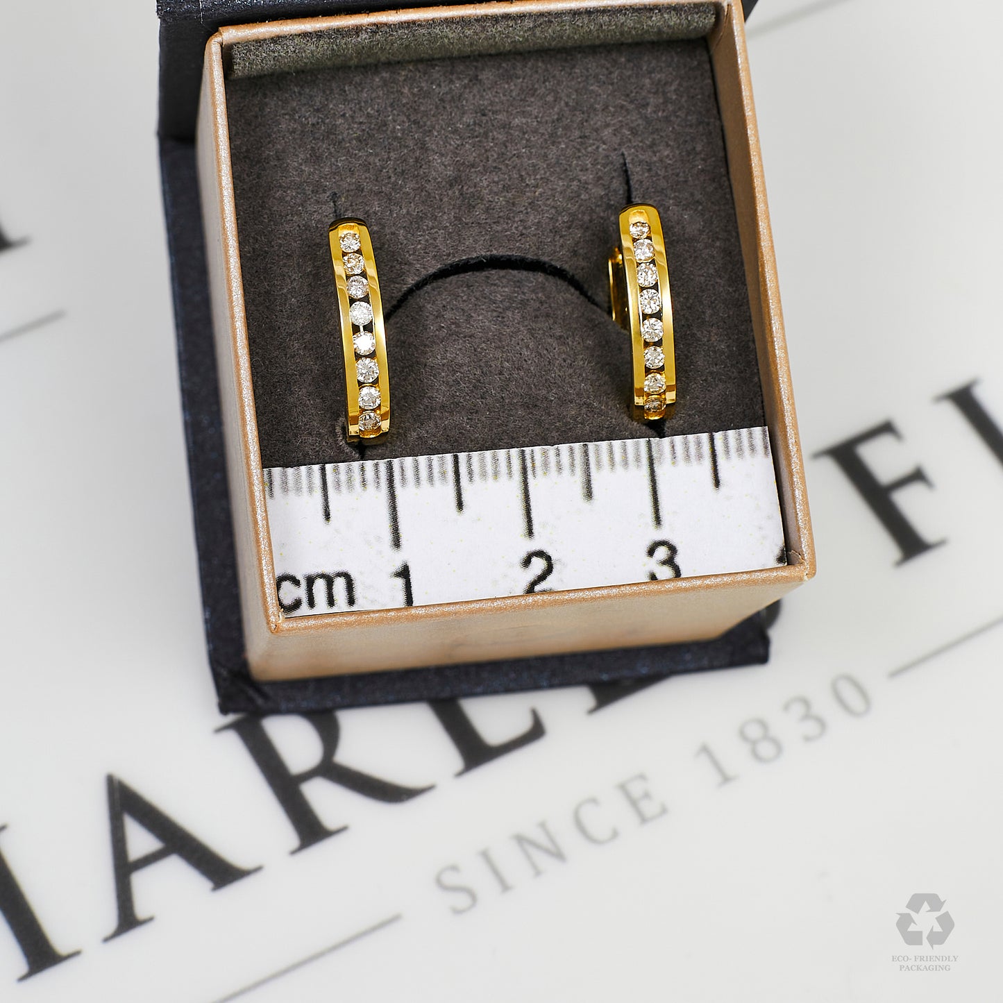 Pre-Owned 9ct Gold Diamond Hinged Earrings