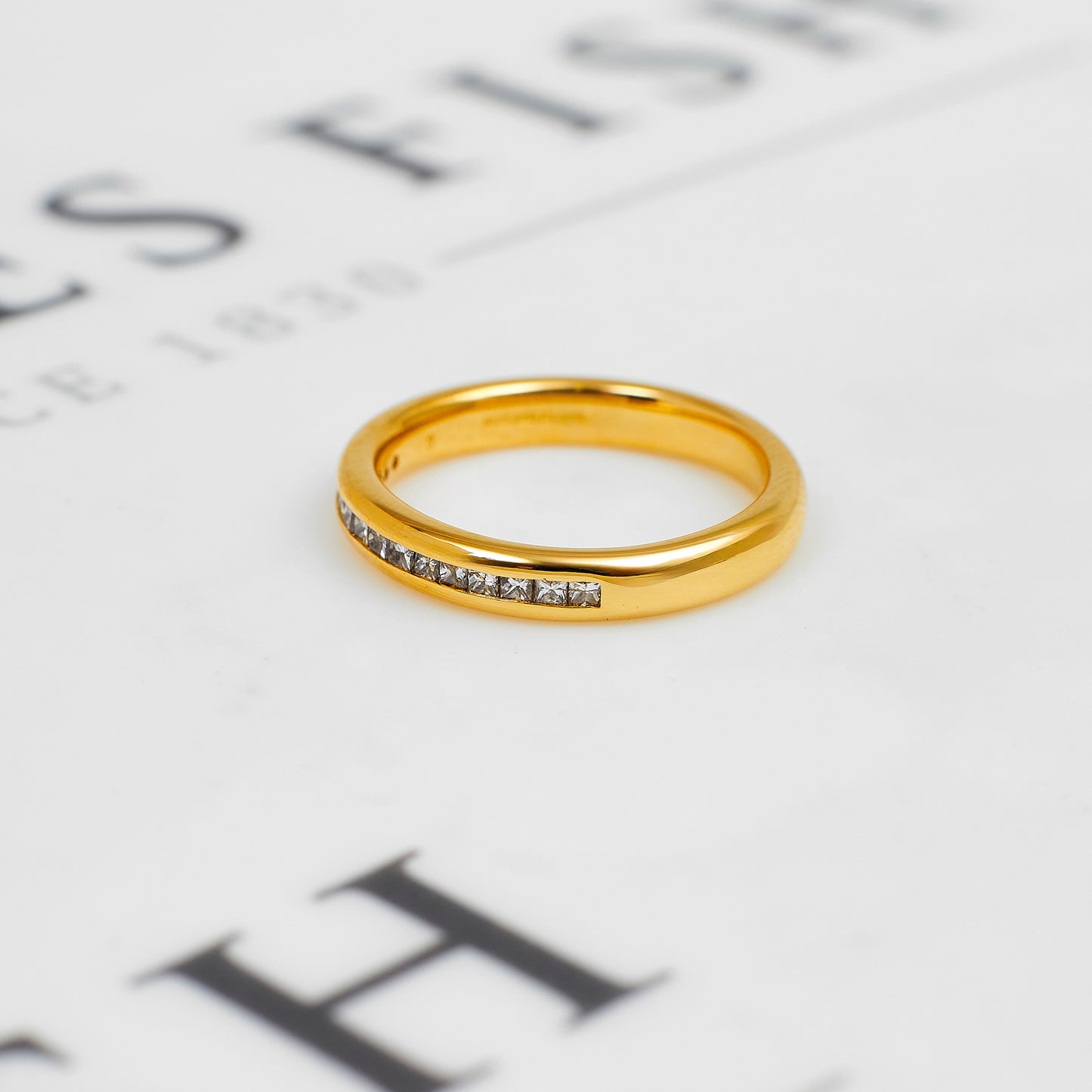 Pre-Owned 18ct Gold Princess Cut Diamond Half Eternity Ring