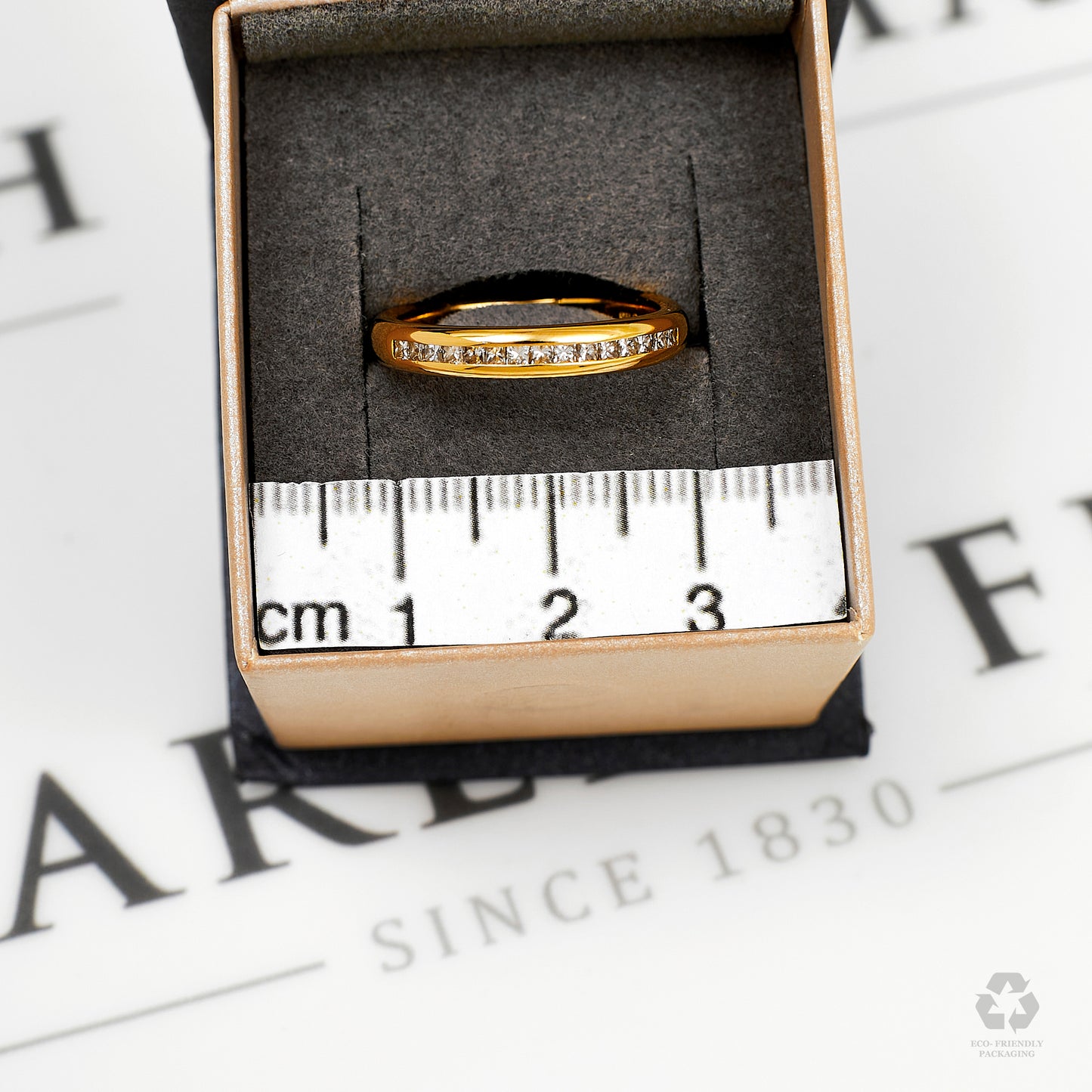 Pre-Owned 18ct Gold Princess Cut Diamond Half Eternity Ring