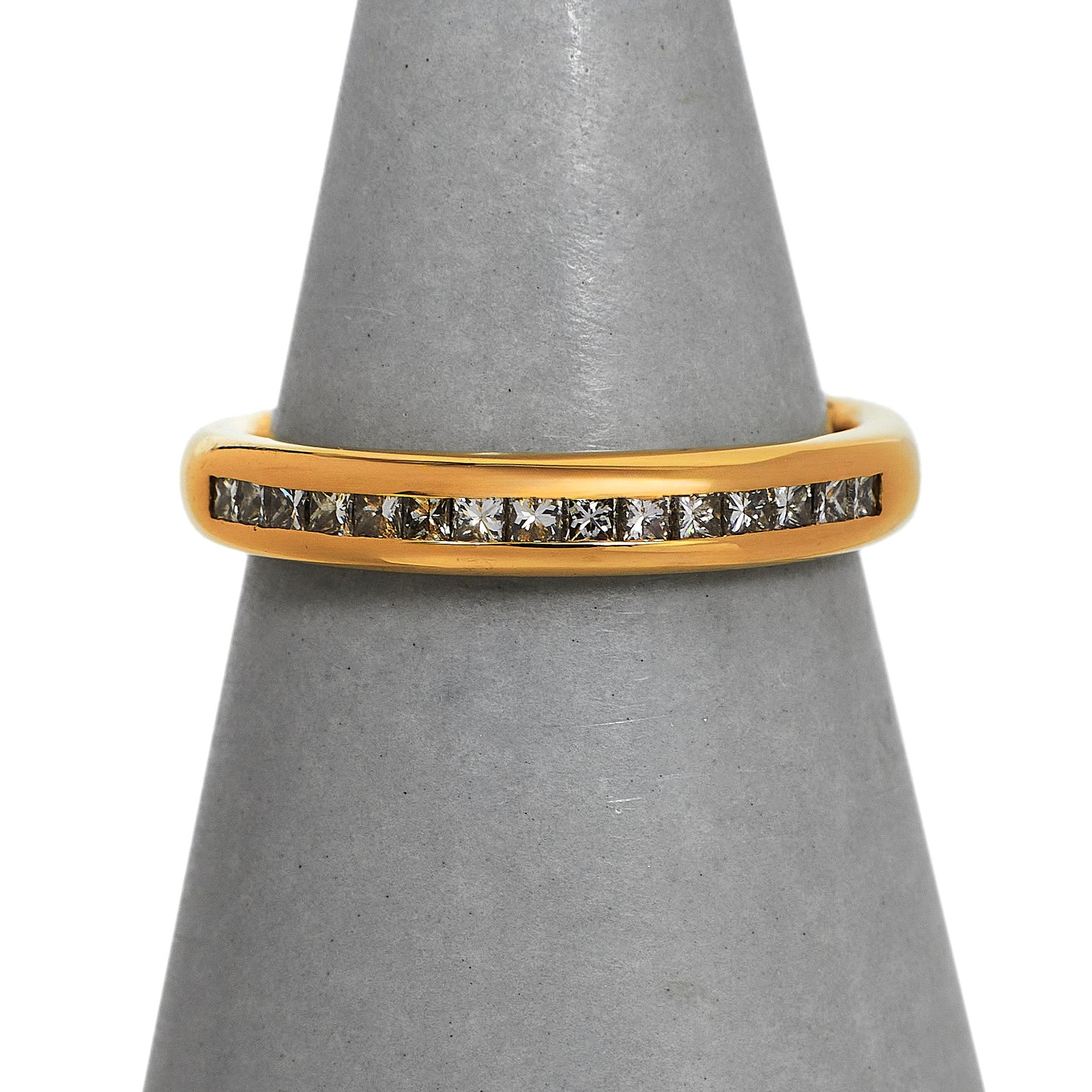 Pre-Owned 18ct Gold Princess Cut Diamond Half Eternity Ring