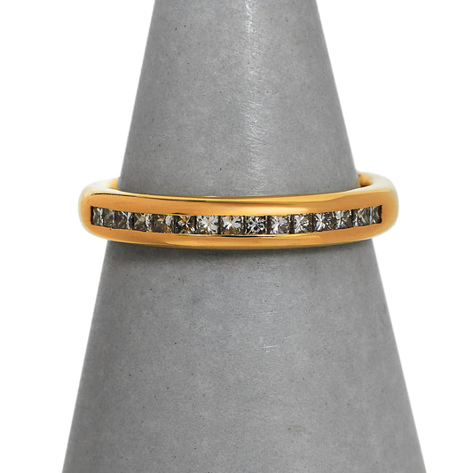 Pre-Owned 18ct Gold Princess Cut Diamond Half Eternity Ring