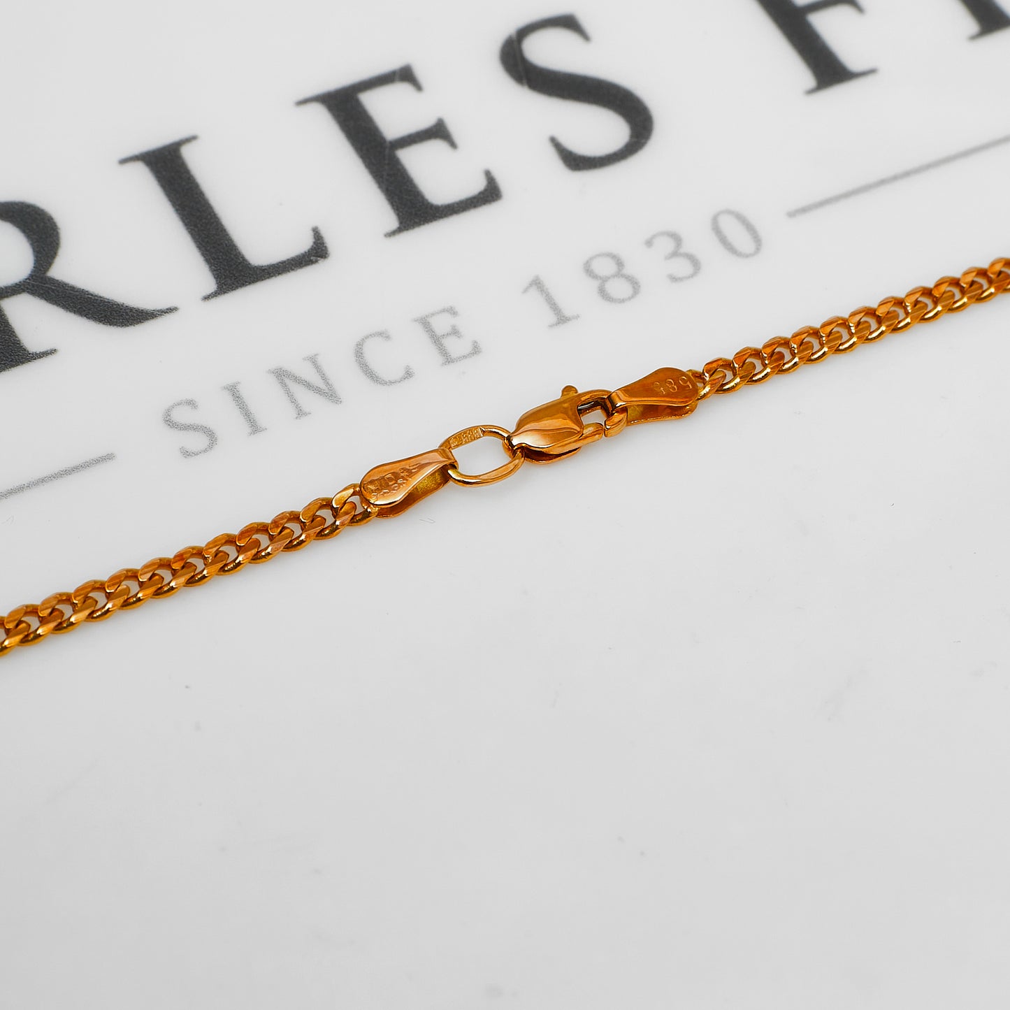 Pre-Owned 14ct Rose Gold Curb Chain Necklace 18 Inch