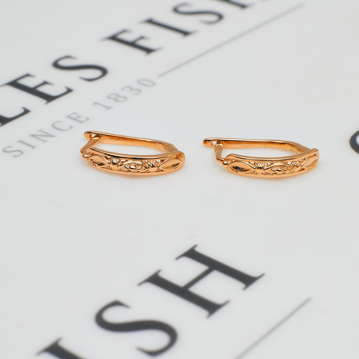 Pre-Owned 14ct Rose Gold Hinged Earrings