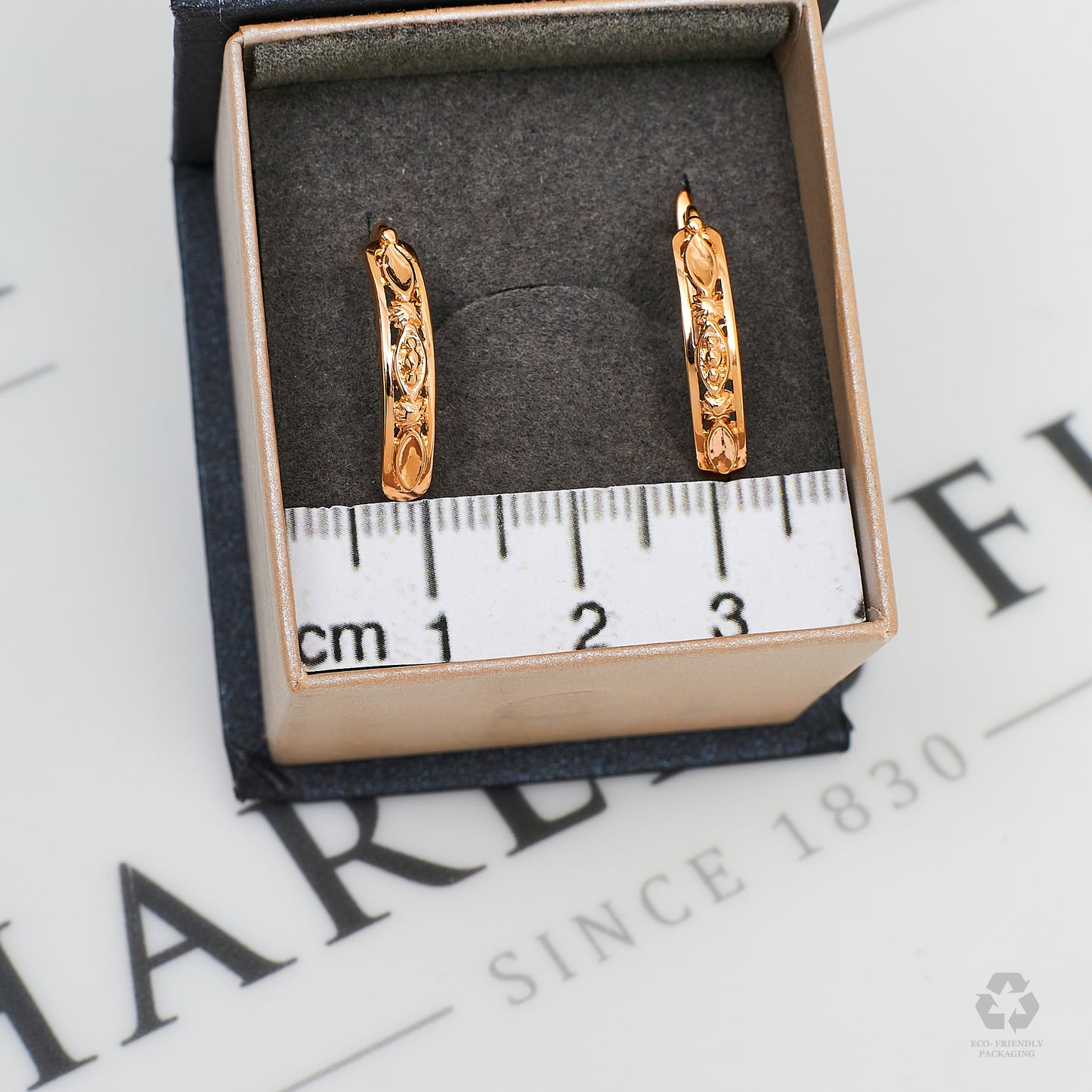 Pre-Owned 14ct Rose Gold Hinged Earrings