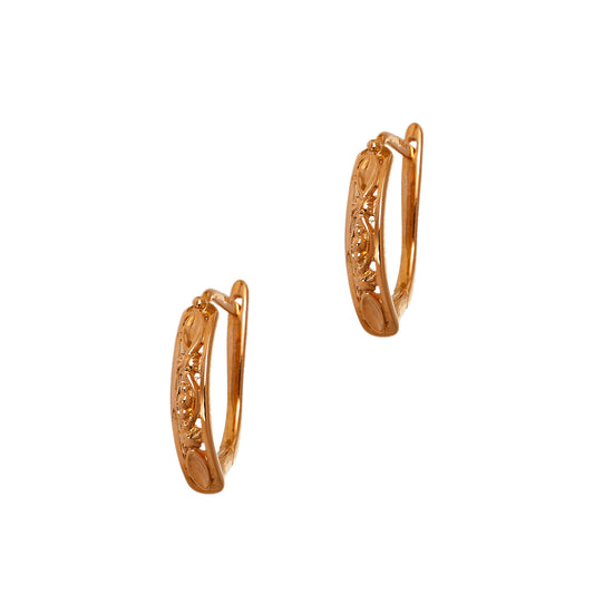 Pre-Owned 14ct Rose Gold Hinged Earrings