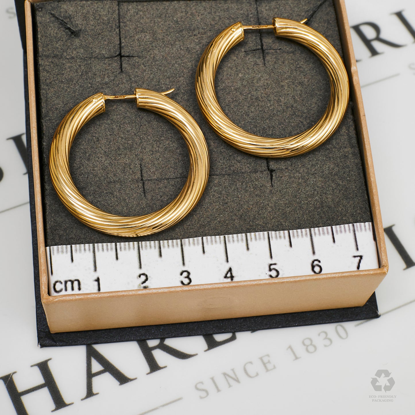 Pre-Owned 9ct Gold Twist Creole Hoop Earrings