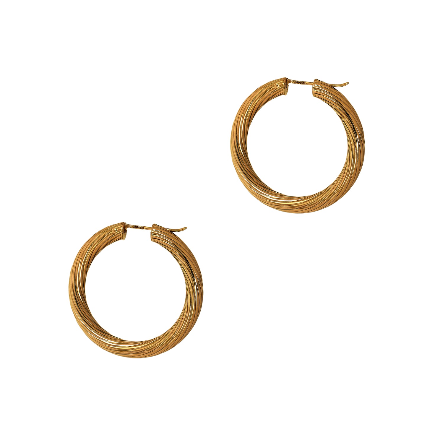Pre-Owned 9ct Gold Twist Creole Hoop Earrings
