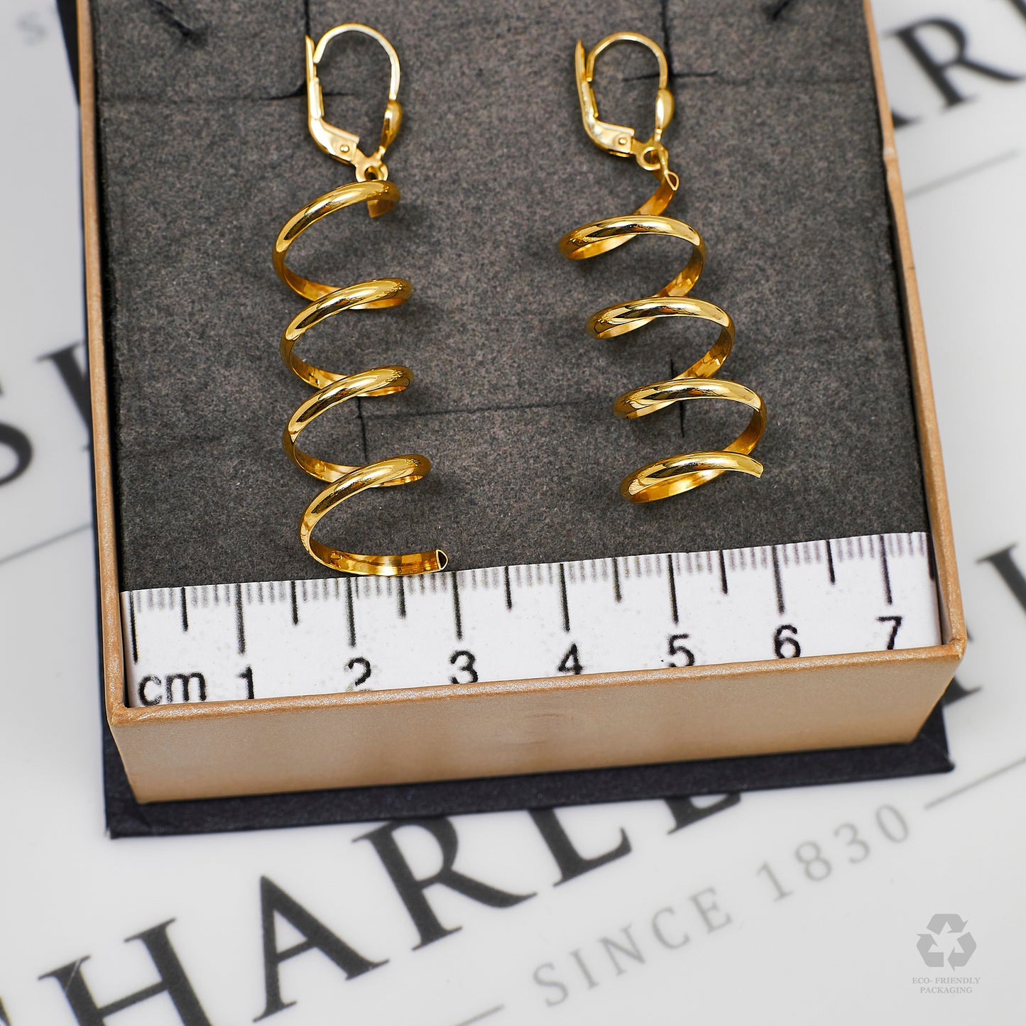 Pre-Owned 9ct Gold Spiral Drop Earrings