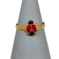 Pre-Owned 14ct Gold Enamelled Ladybird Ring Size E.5