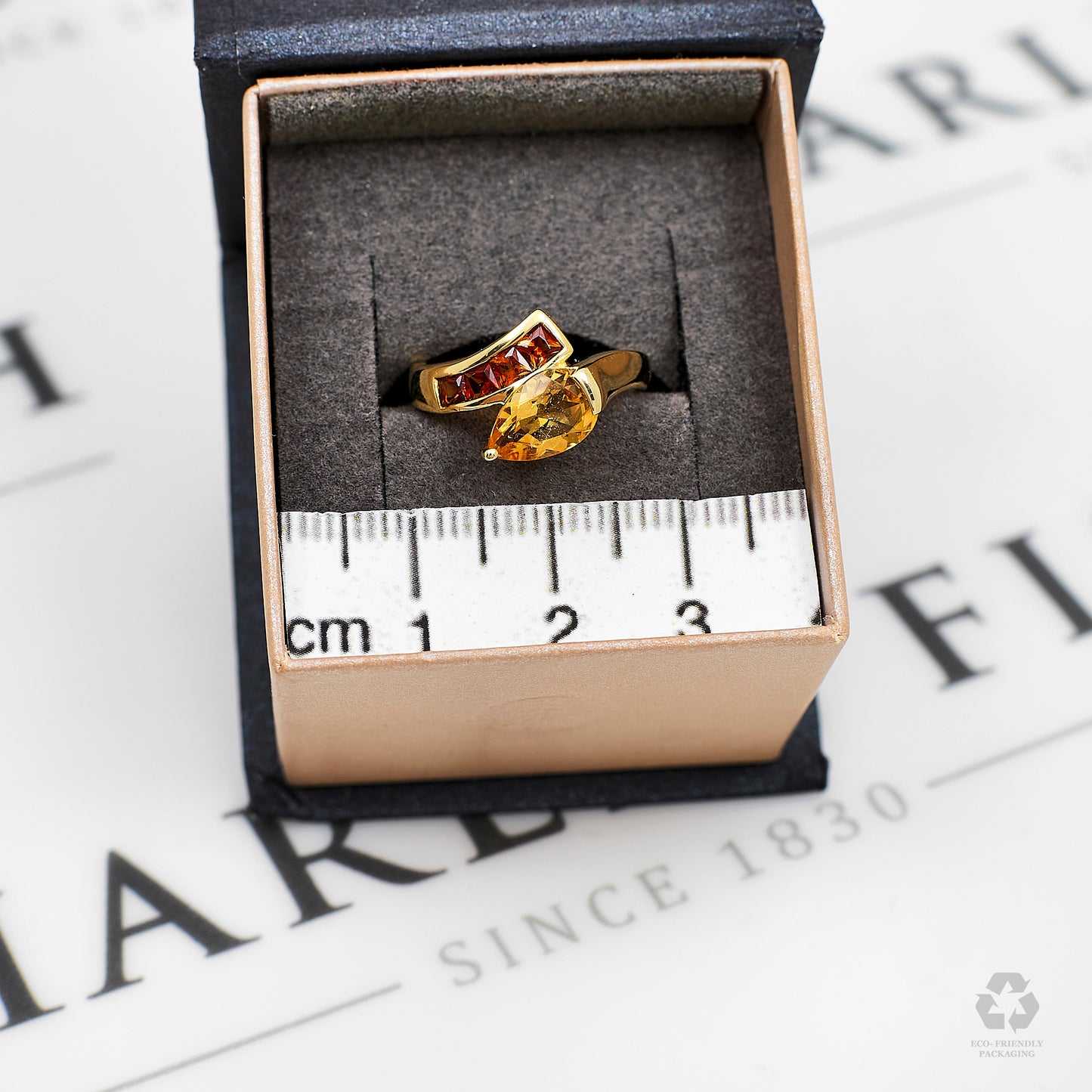 Pre-Owned 9ct Gold Citrine Dress Ring Size I.5