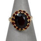 Pre-Owned 9ct Gold Oversized Oval Garnet Cluster Ring Size P
