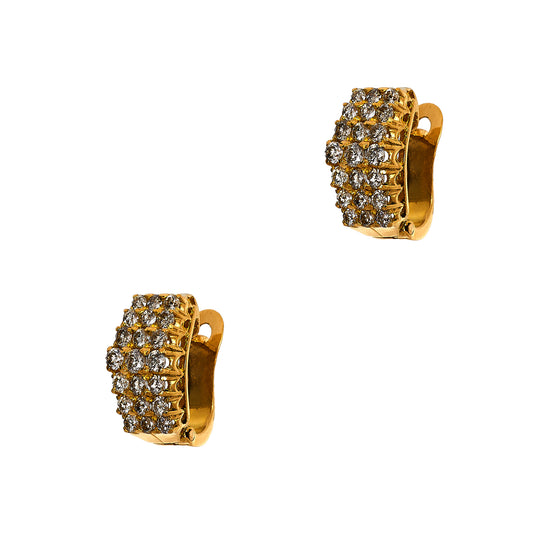 Pre-Owned 18ct Gold Multi Diamond Earrings