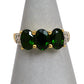 Pre-Owned 9ct Gold 3 Chrome Diopside & Diamond Ring Size N