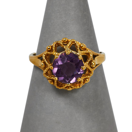 Pre-Owned 9ct Gold Amethyst Ring Size N