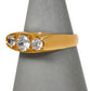 Pre-Owned 9ct Gold Mens 3 CZ Flush Set Flat Top Ring Size Z