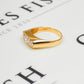 Pre-Owned 9ct Gold Mens 3 CZ Flush Set Flat Top Ring Size Z