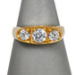 Pre-Owned 9ct Gold Mens 3 CZ Flush Set Flat Top Ring Size Z