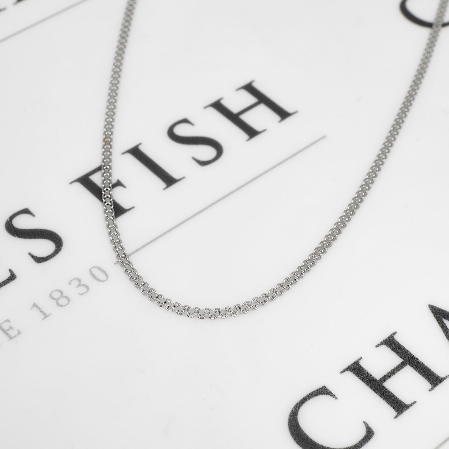 Pre-Owned 14ct White Gold Fused Trace Chain Necklace 20 Inch