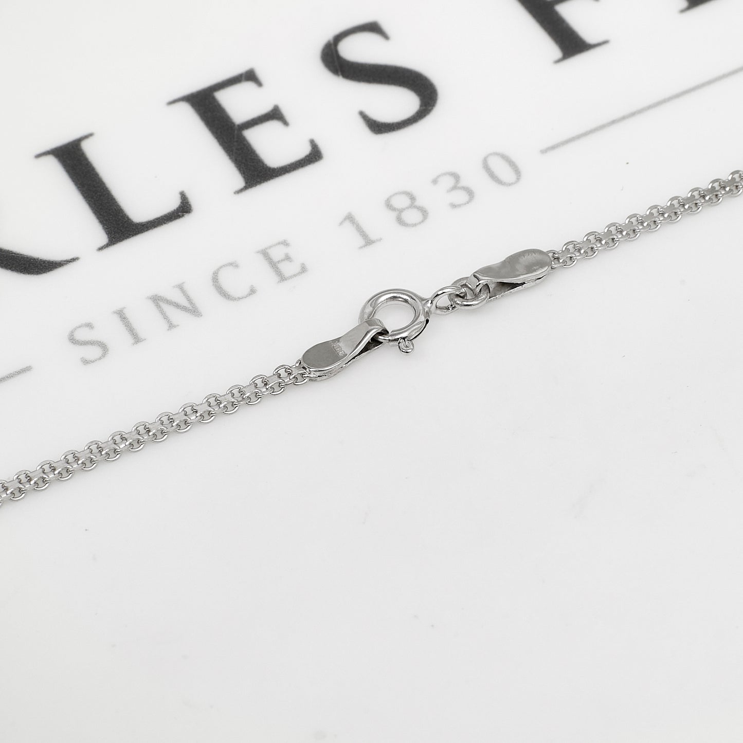Pre-Owned 14ct White Gold Fused Trace Chain Necklace 20 Inch