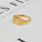 Pre-Owned 9ct Gold Half Pattern Signet Ring Size R