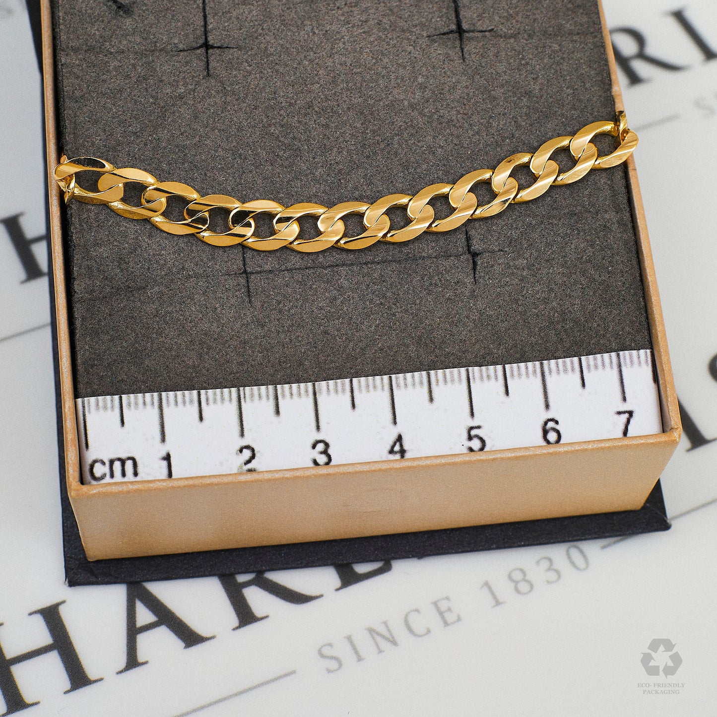 Pre-Owned 9ct Gold Curb Chain Bracelet 8.5 Inch