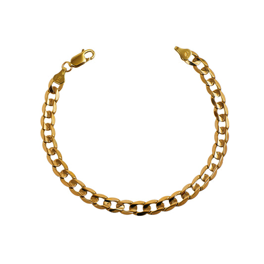 Pre-Owned 9ct Gold Curb Chain Bracelet 8.5 Inch