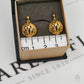 Pre-Owned 9ct Gold Leaf Design Domed Drop Earrings