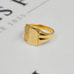 Pre-Owned 9ct Gold Square Half Pattern Signet Ring Size P