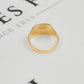 Pre-Owned 9ct Gold Square Half Pattern Signet Ring Size P