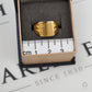 Pre-Owned 9ct Gold Square Half Pattern Signet Ring Size P