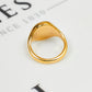 Pre-Owned 9ct Gold & Sapphire Oval Signet Ring Size N