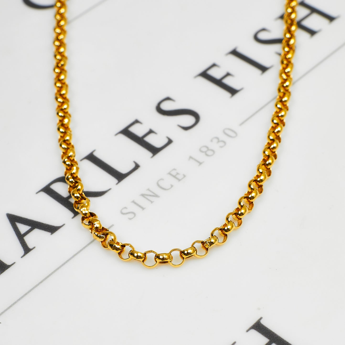 Pre-Owned 9ct Gold Belcher Chain Necklace 24 Inch